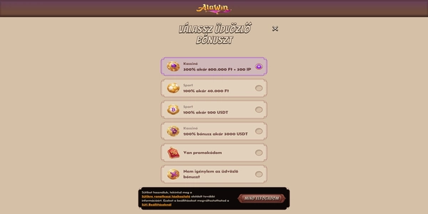 Alawin Casino regisztrációs folyamata mobilon