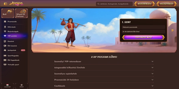 Alawin Casino VIP programja mobilon