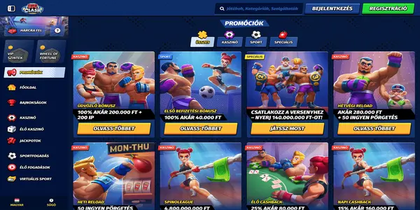 BigClash Casino üdvözlő bónusz oldala mobilon