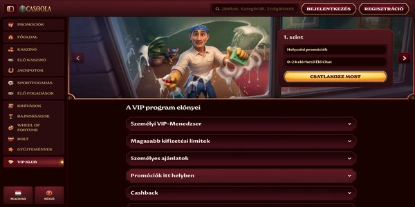 Casoola Casino VIP programja mobilon