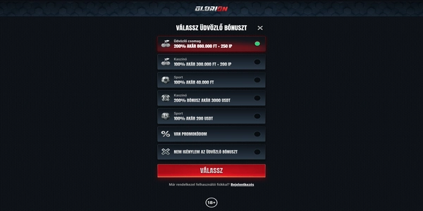 Glorion Casino regisztrációs folyamata mobilon