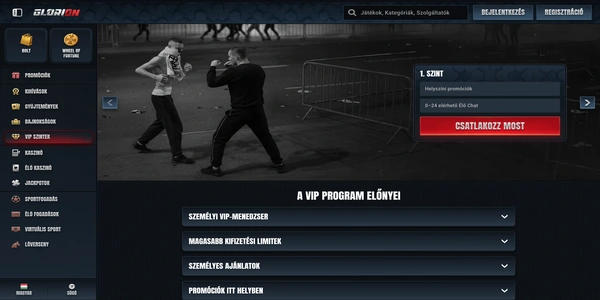 Glorion Casino VIP programja mobilon