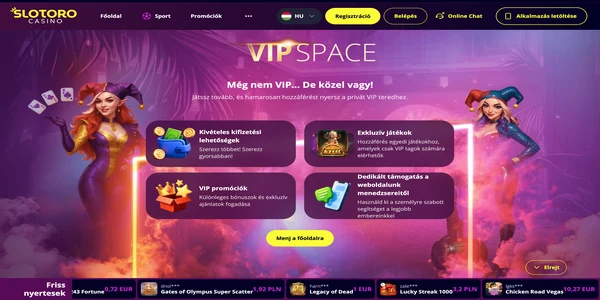 Slotoro Casino VIP programja mobilon