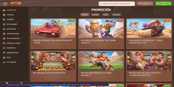 StoneVegas Casino üdvözlő bónusz oldala mobilon